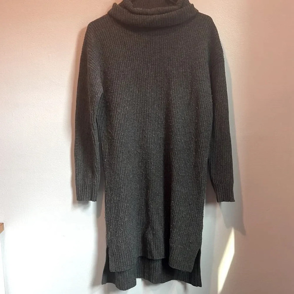 Madewell XS 100% merino wool fold over turtleneck pullover sweater dress - Picture 2 of 6
